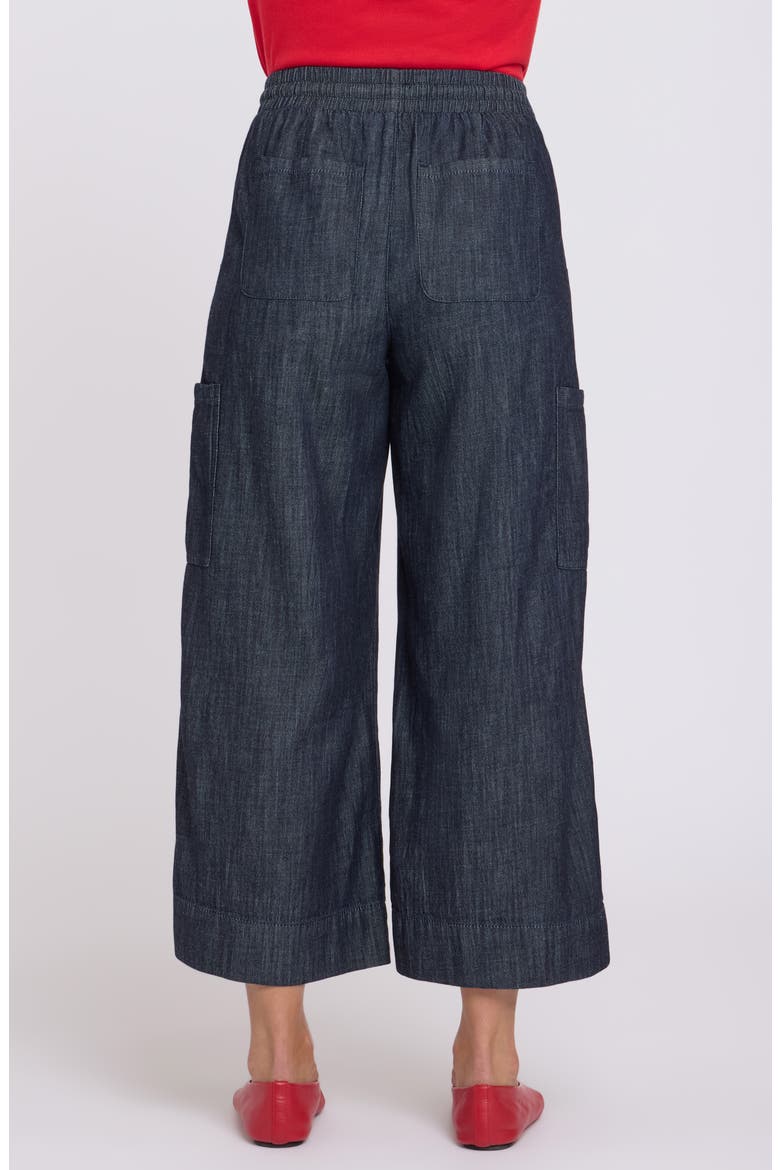 Whitney Crop Wide Leg Drawstring Cargo Pants, Alternate, color, DARK INDIGO