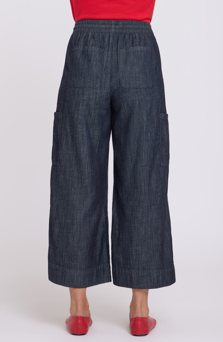 NYDJ Whitney Crop Wide Leg Drawstring Cargo Pants, Alternate, color, Dark Indigo