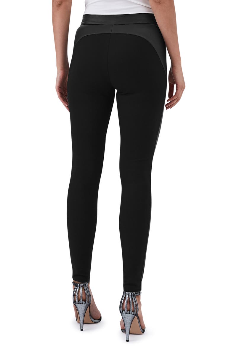 Reiss Valerie Mix Media Leather Leggings, Alternate, color,