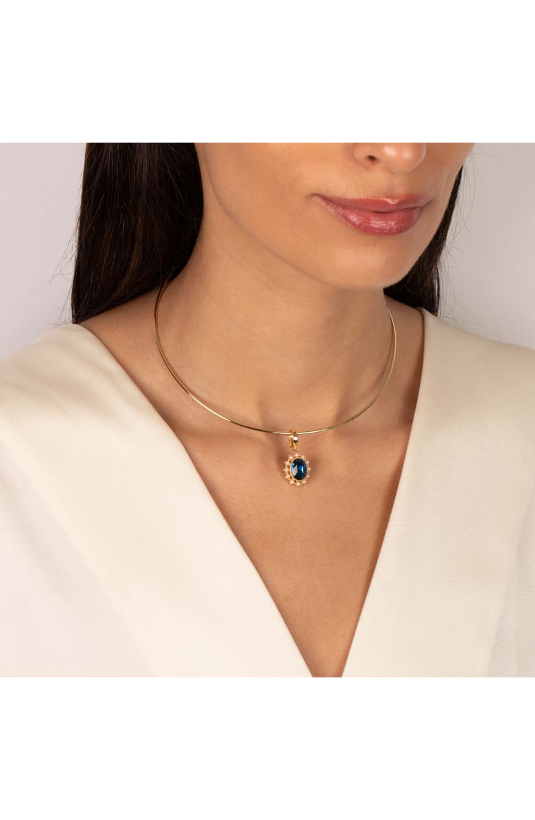 BY ADINA EDEN Midnight Blue CZ Halo Charm, Alternate, color, Sapphire Blue