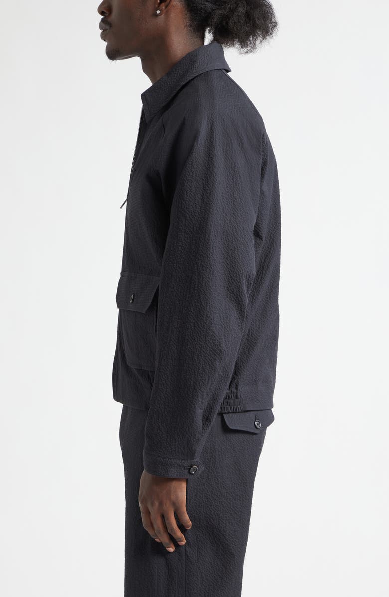 Bode Seersucker Coach's Jacket, Alternate, color, Dark Navy