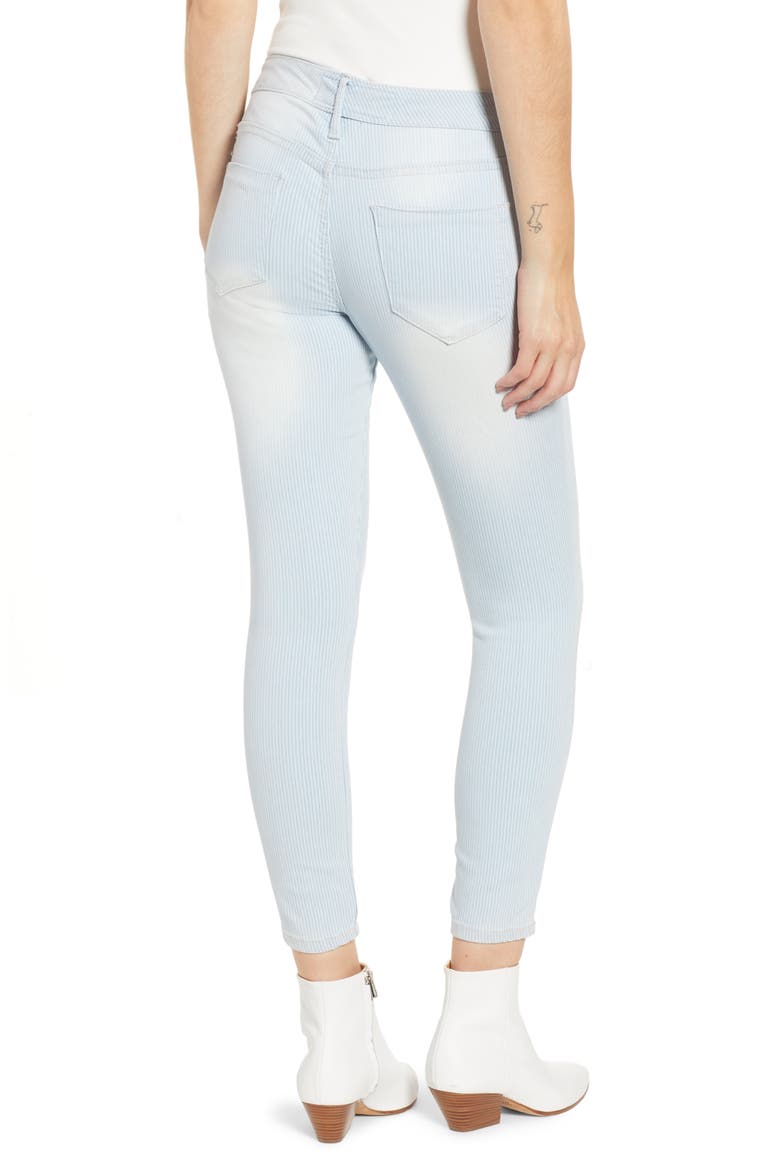 Pinstripe Crop Skinny Jeans, Alternate, color, PALM BAY WASH