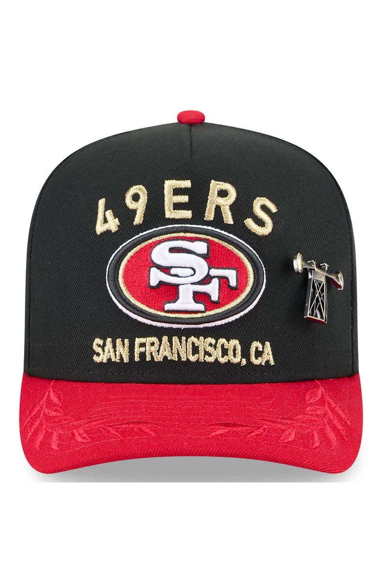 New Era Men's New Era Black/Scarlet San Francisco 49ers 2025 NFL Draft On Stage A-Frame 59FIFTY Fitted Hat, Alternate, color, Black