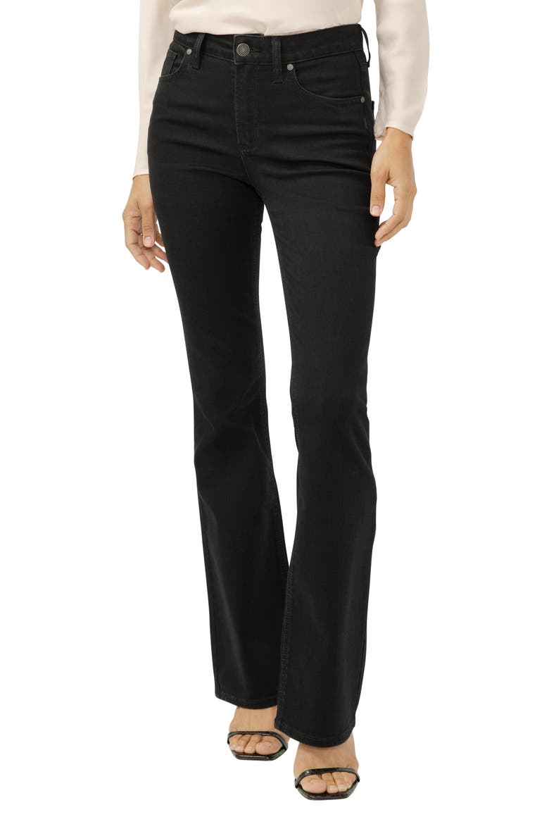 Avery High Waist Slim Bootcut Jeans, Main, color, BLACK