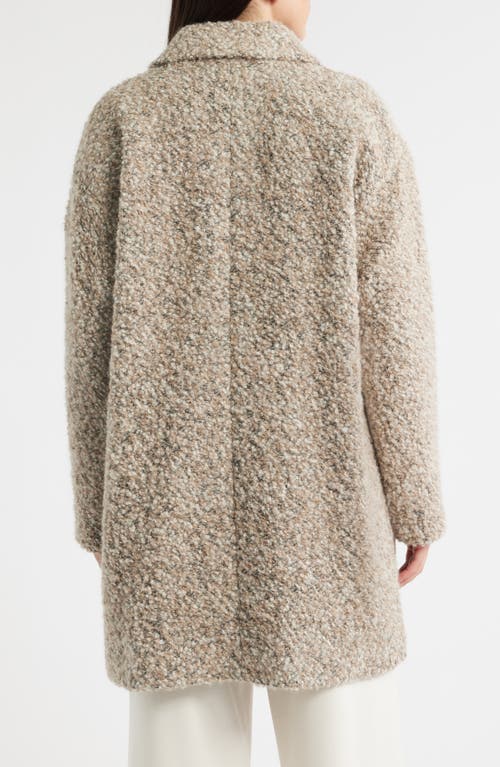 Eileen Fisher Notch Collar Long Coat In Brown