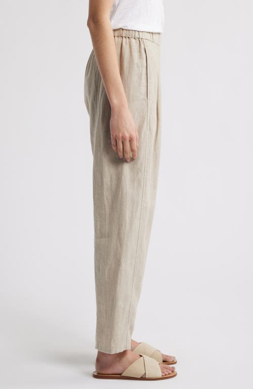 Eileen Fisher Cropped Organic Linen Lantern Pants In Undyed Natural