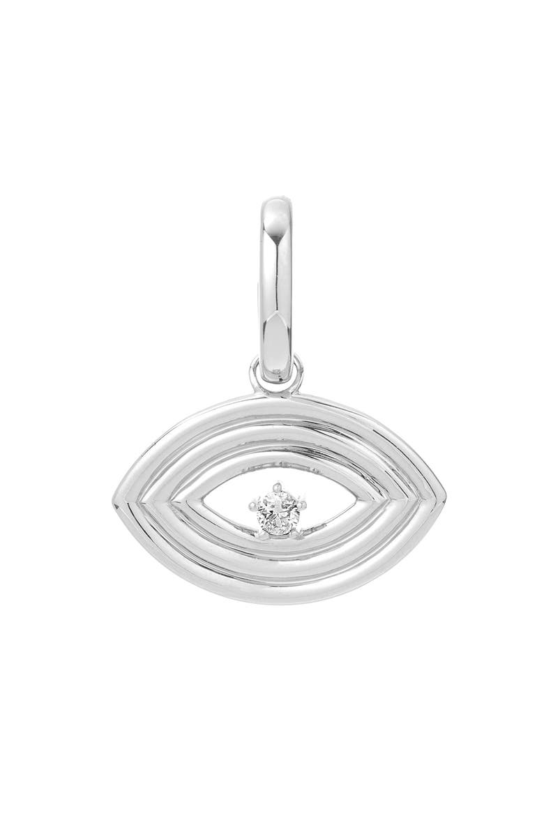 Evil Eye Diamond Mini Charm, Alternate, color, STERLING SILVER