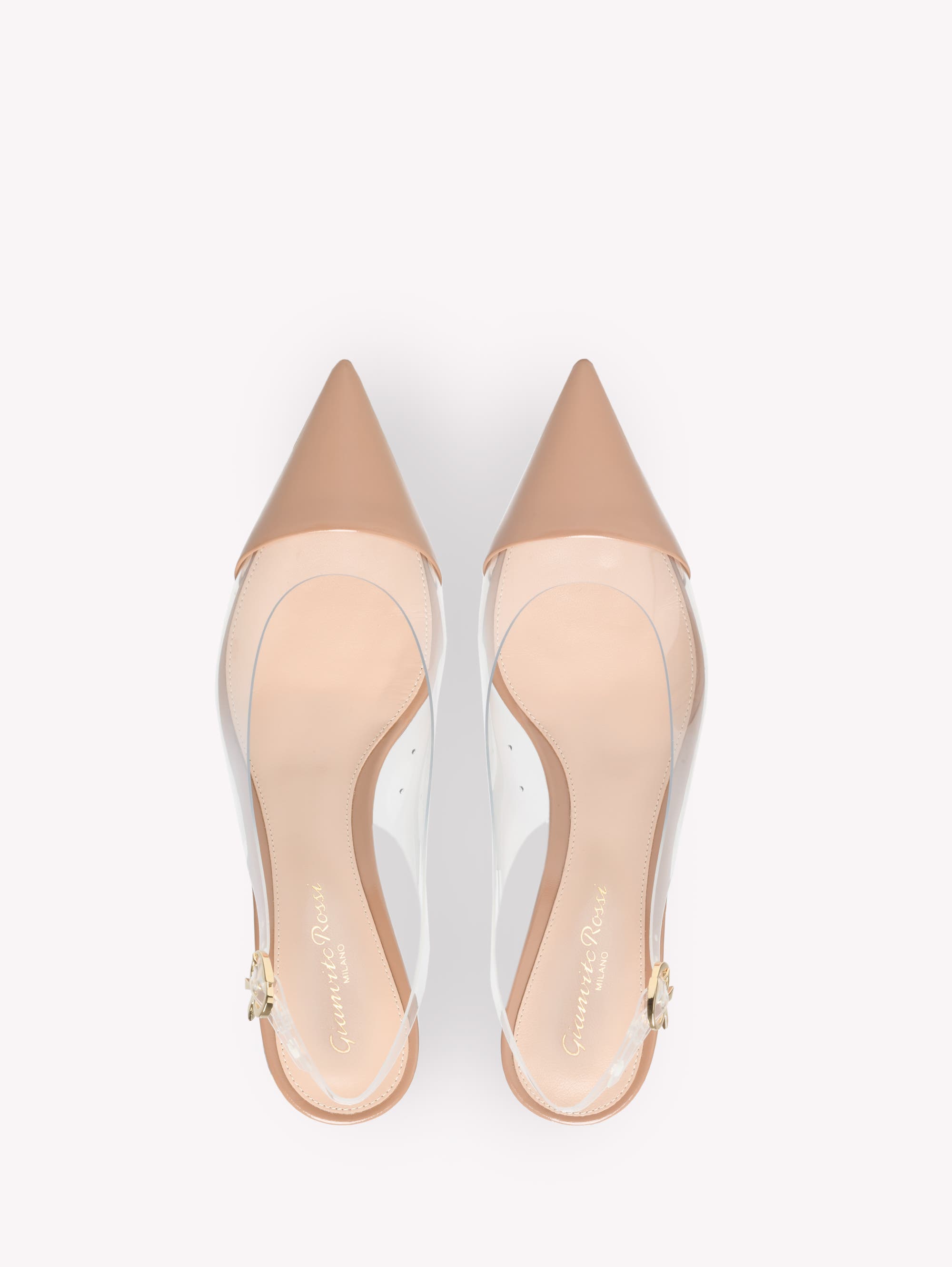 Gianvito Rossi Plexi Sling 55, Alternate, color, Beige Nappa And Tpu
