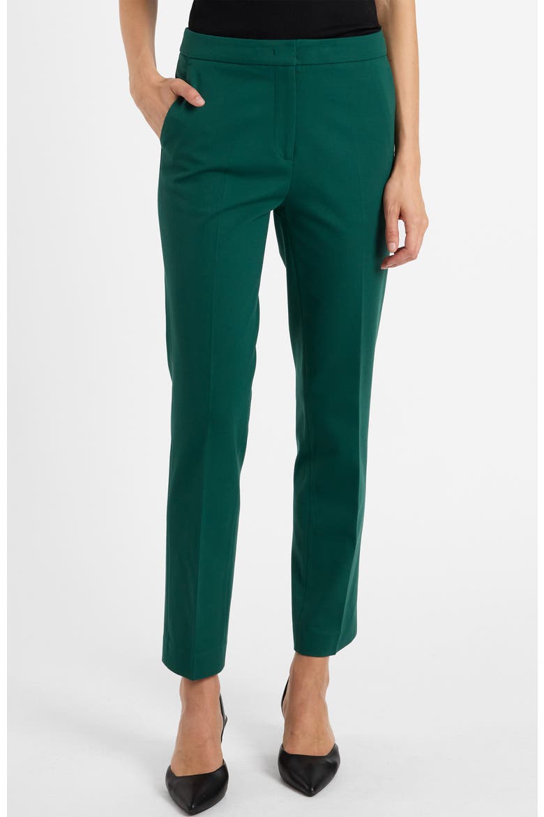 Ranna Cropped Pant in Soft Stretch Crepe, Main, color, Evergreen