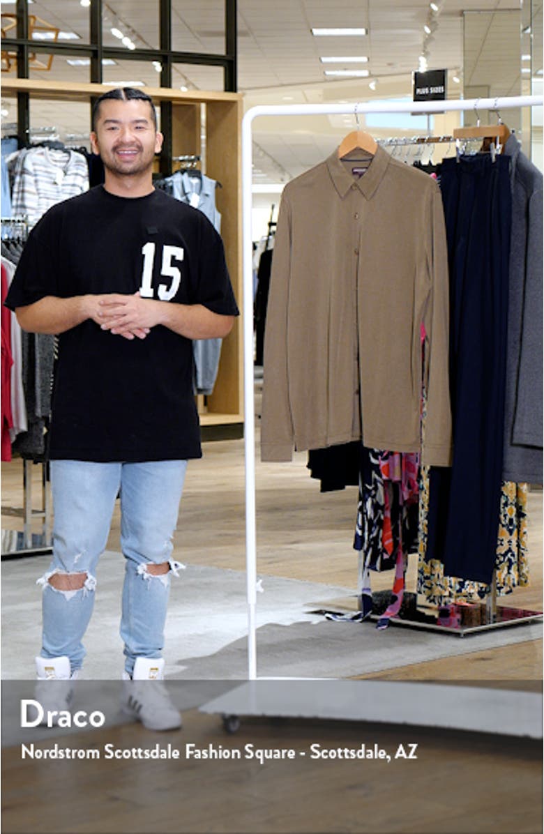 Vintage Wash Bird's Eye Button-Up Shirt, sales video thumbnail