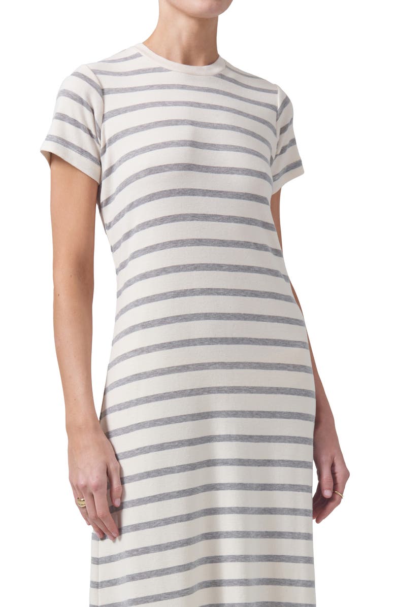 Citizens of Humanity Goldie Stripe Rib Maxi T-Shirt Dress, Alternate, color, 