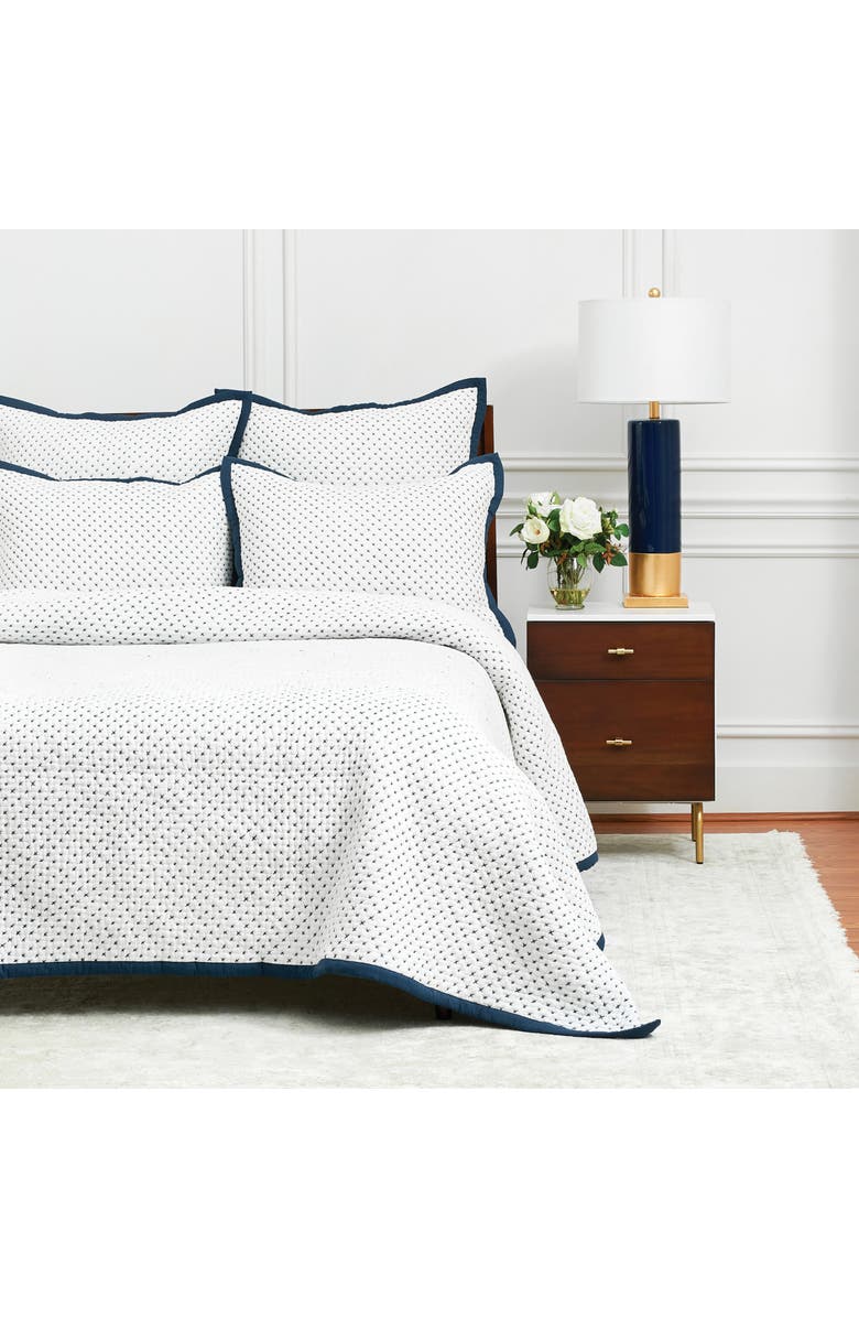 ELISABETH YORK Hanima Navy Cotton Euro Sham 26" x 26", Alternate, color, Blue