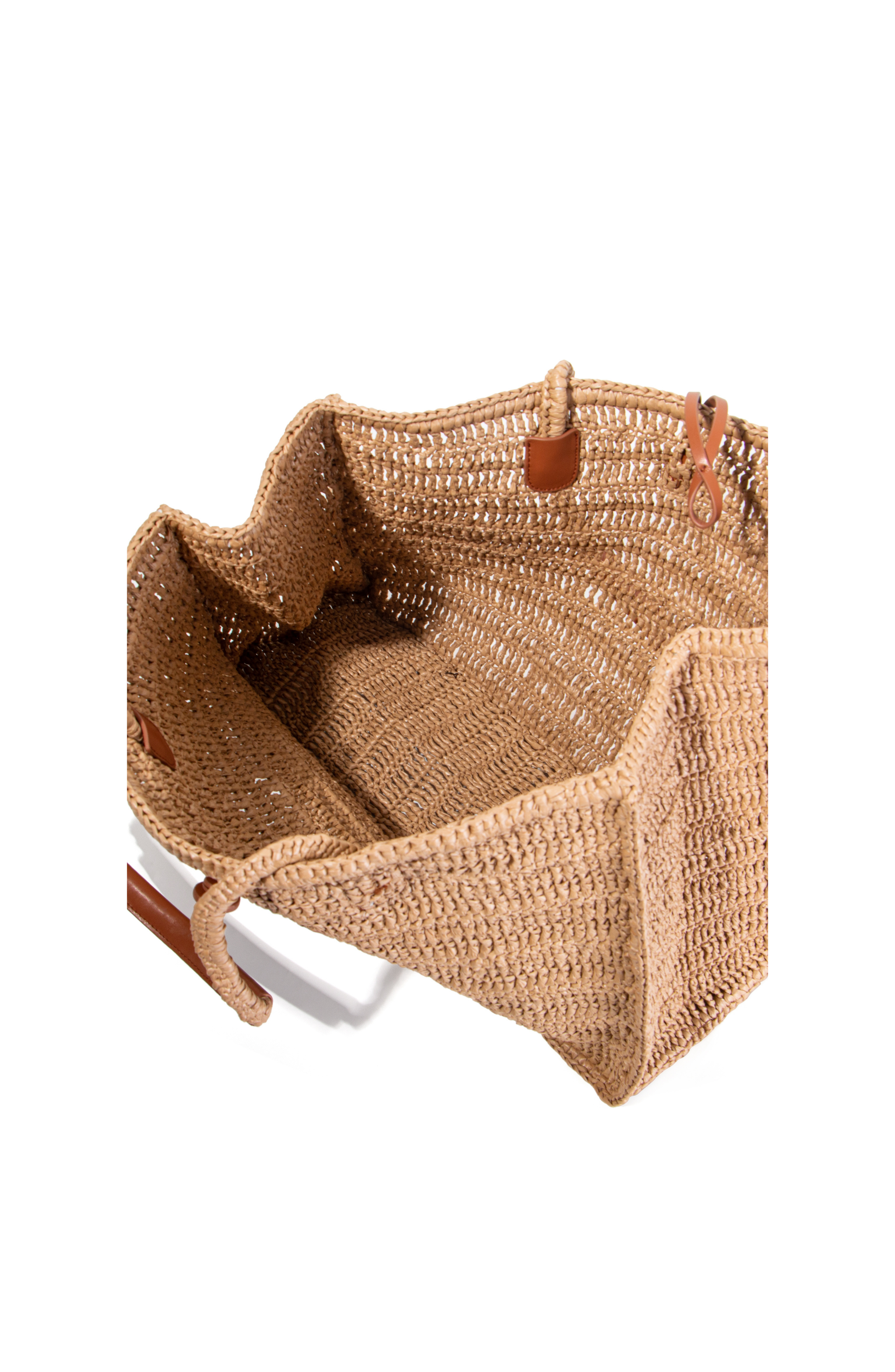 JURGI Straw and Leather Beach Tote, Alternate, color, Natural