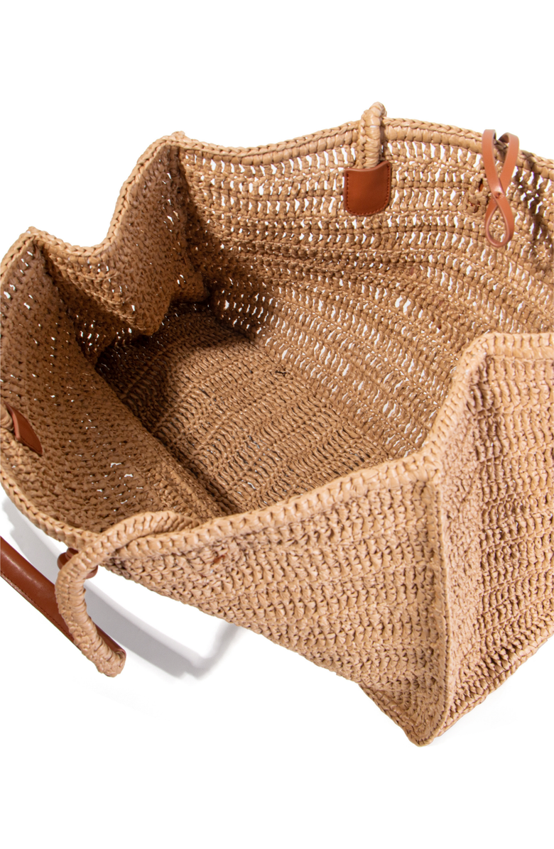 JURGI Straw and Leather Beach Tote, Alternate, color, Natural