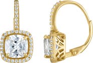 FZN 14K Gold Over Silver Gemstone And Diamond Leverback Earrings