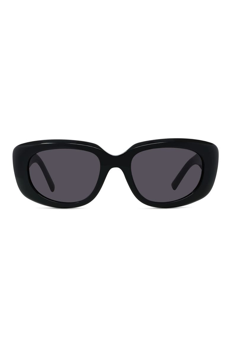 GV Day 54mm Geometric Sunglasses, Main, color, SHINY BLACK / SMOKE