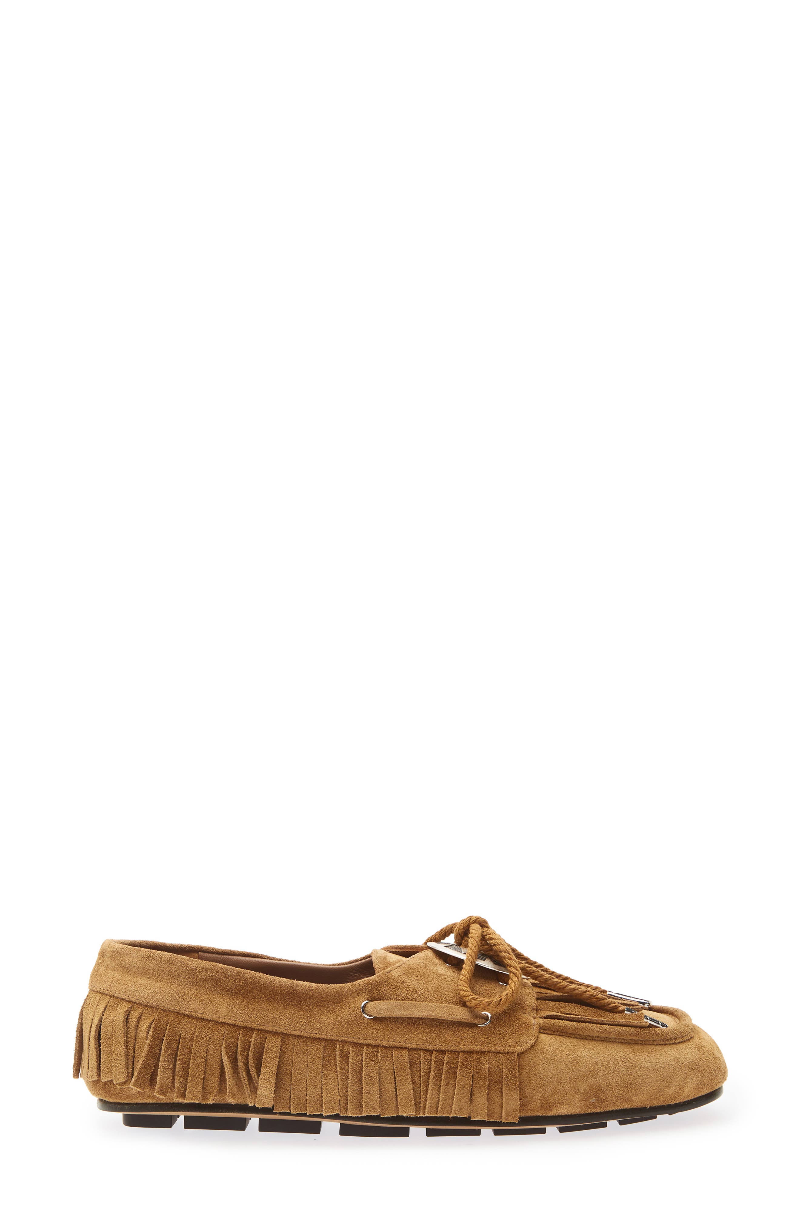 Fringe Driving Loafer, Alternate, color, CHESTNUT SUEDE
