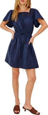 Rails Gale Eyelet Detail Cotton Minidress