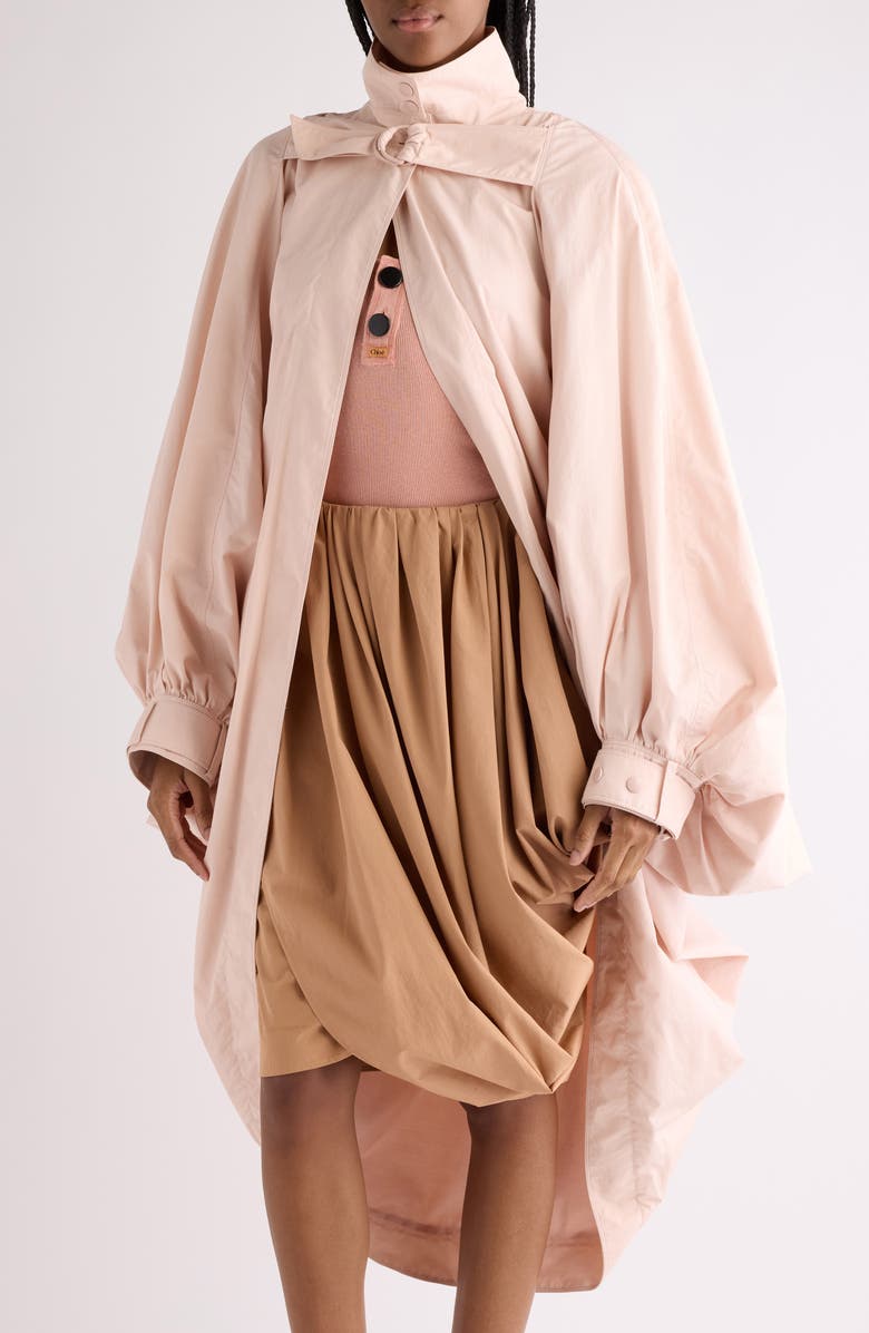 Chloé Cotton Poplin Cocoon Coat, Alternate, color, Softy Pink