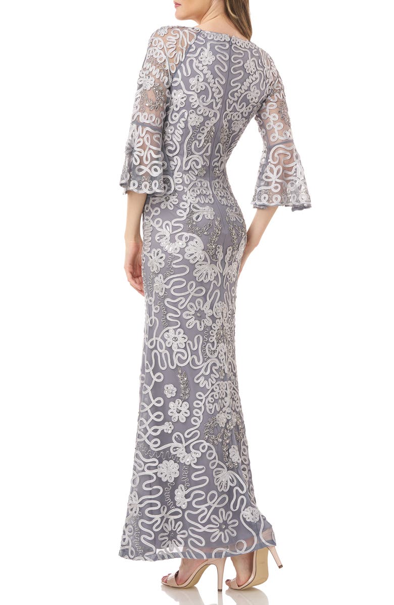 JS Collections Soutache Embroidered Trumpet Gown, Alternate, color, 