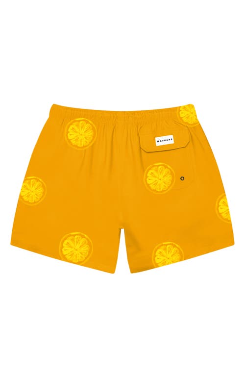 Mavrans Orange Print Swim Trunks In Orange