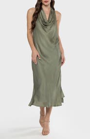 matty m. Grotto Cowl Neck Midi Dress