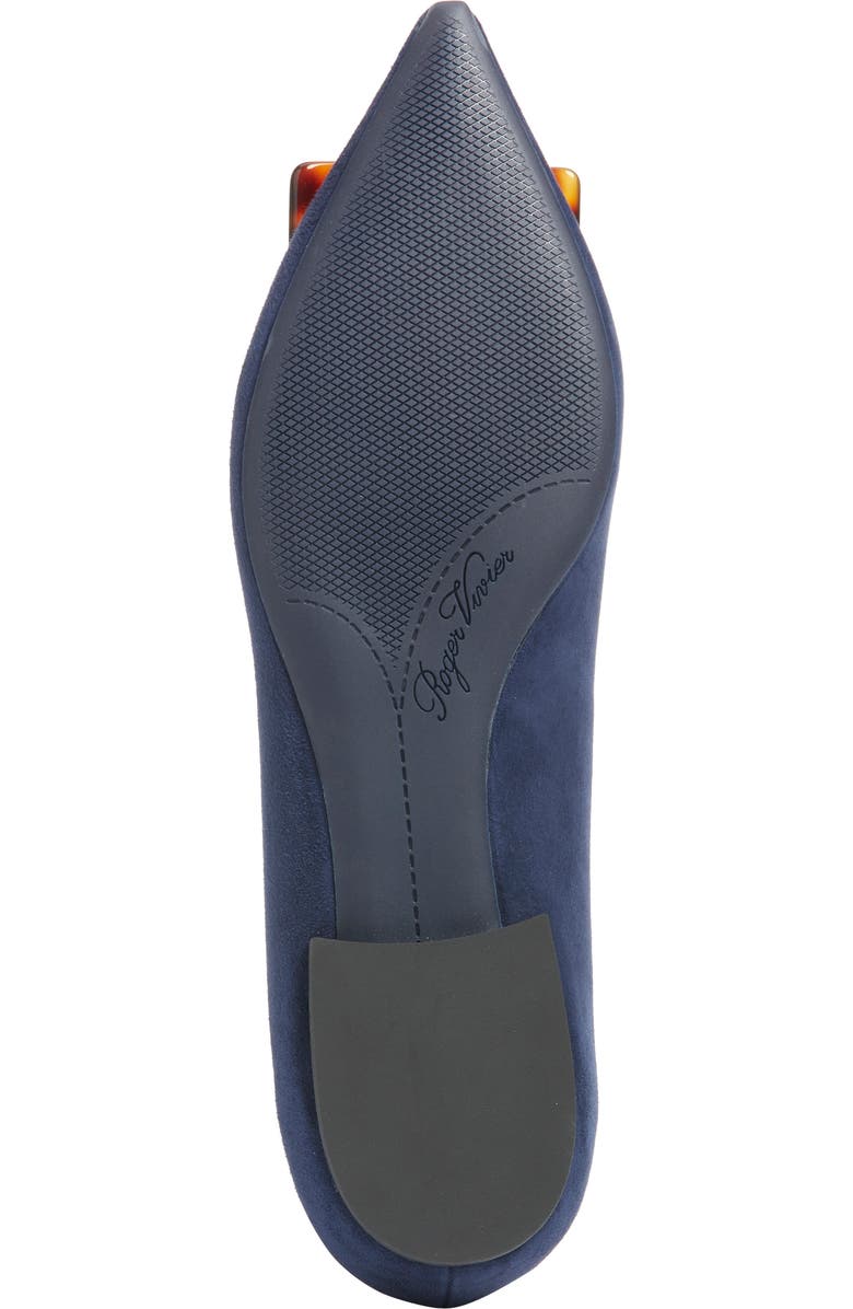 Roger Vivier Gommettine Pointed Toe Ballet Flat, Alternate, color, Galassia Scuro