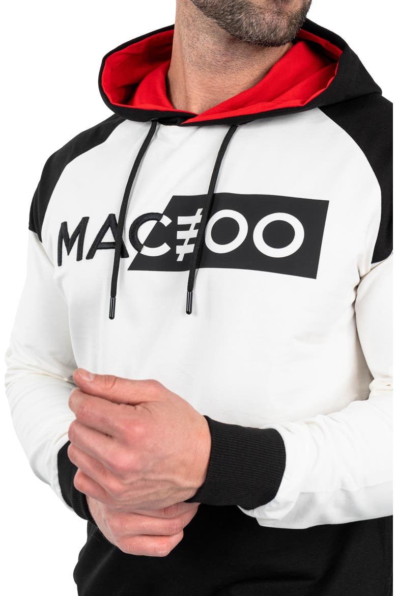 Colorblock Logo Graphic Hoodie, Alternate, color, WHITE