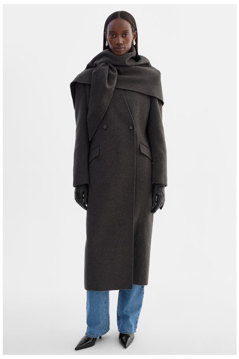 Callie | Double Face Wool Coat, Alternate, color, Heather Charcoal
