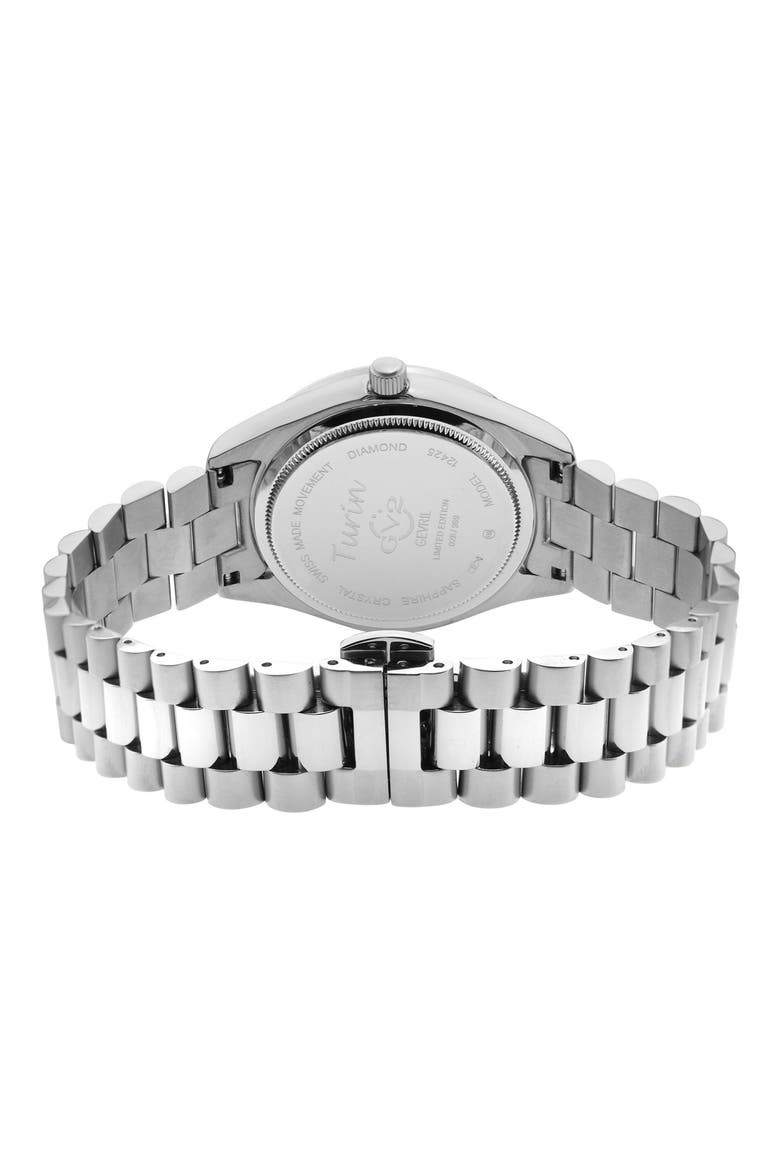 Turin Swiss Diamond Stainless Steel Bracelet Watch, 32mm - 0.15ct., Alternate, color, SILVER