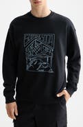 Scotch & Soda x Field Notes Embroidered Logo Cotton Crewneck Sweatshirt