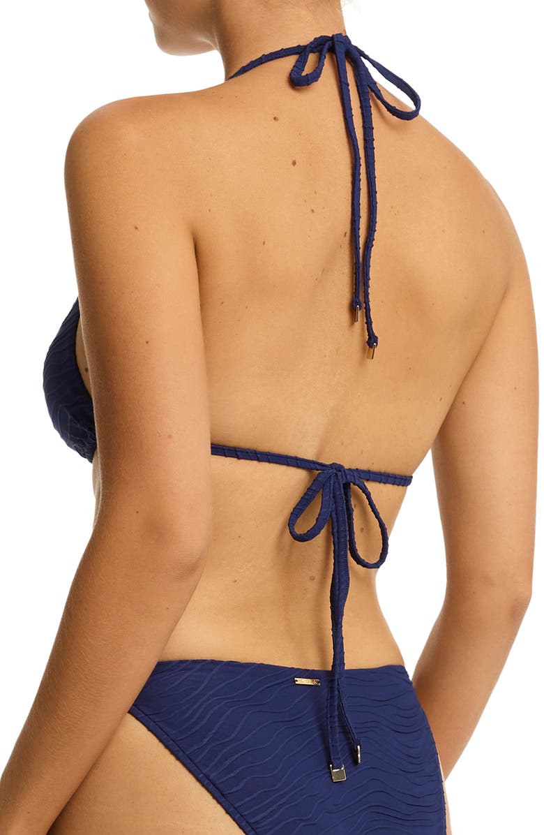 Sea Level De Soleil D-Cup Triangle Bikini Top, Alternate, color, French Navy
