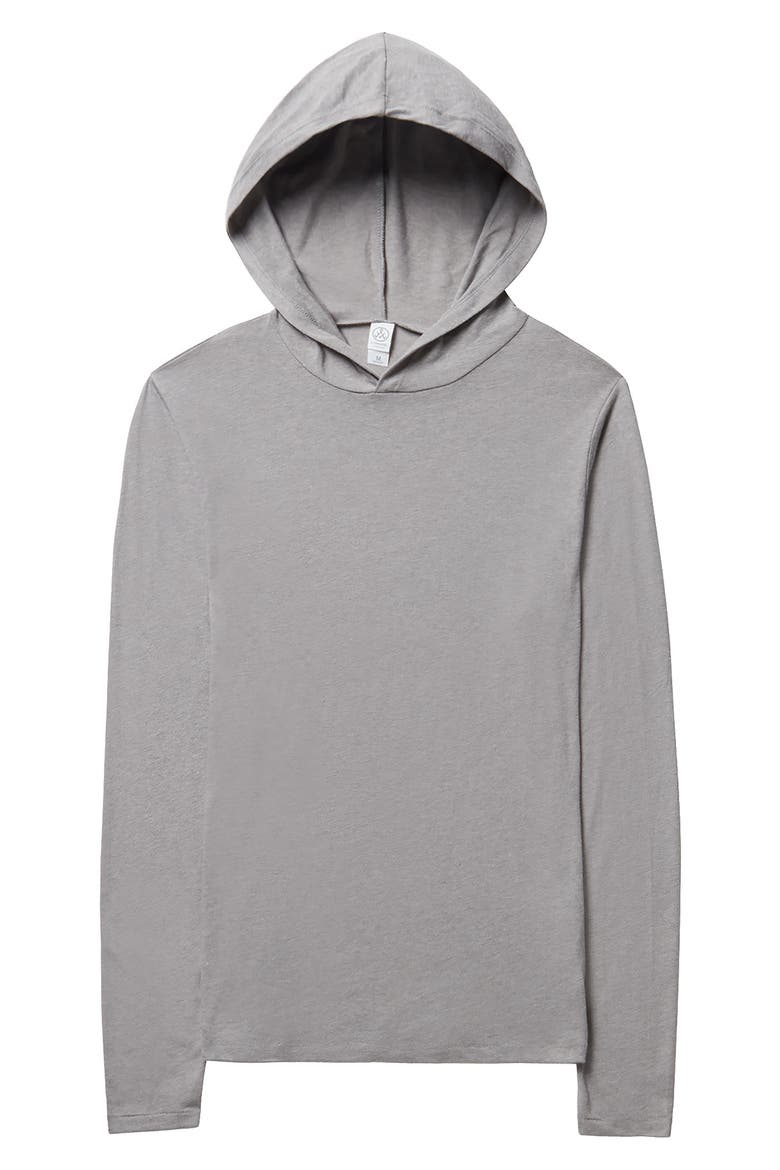 Longline Pullover Sleep Hoodie, Alternate, color, SMOKE GREY