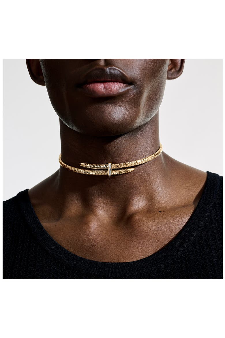 Spear Coil Choker, Diamonds, Alternate, color, 14K YELLOW GOLD