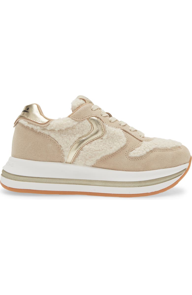 Voile Blanche Merry Curly Faux Shearling Sneaker, Alternate, color,
