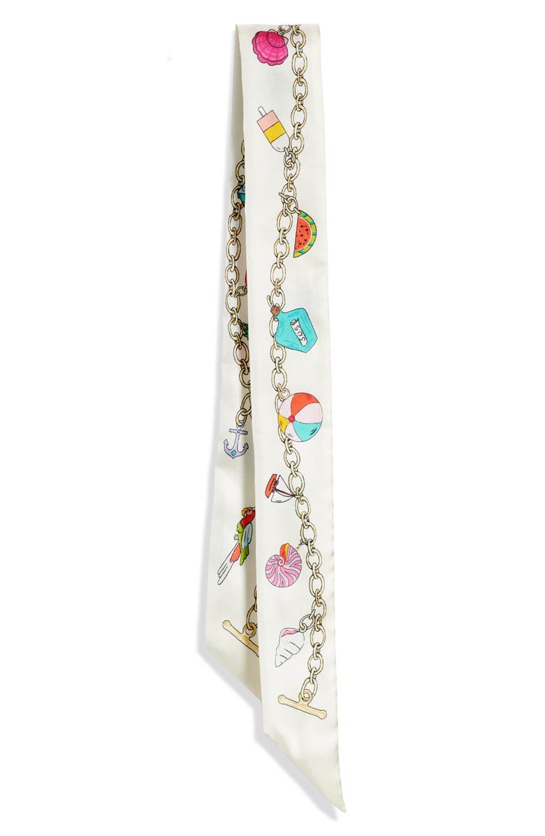 Echo Charmed Life Silk Ribbon Scarf, Alternate, color, White Multi