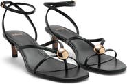 MANGO Metallic Bead Strappy Sandal