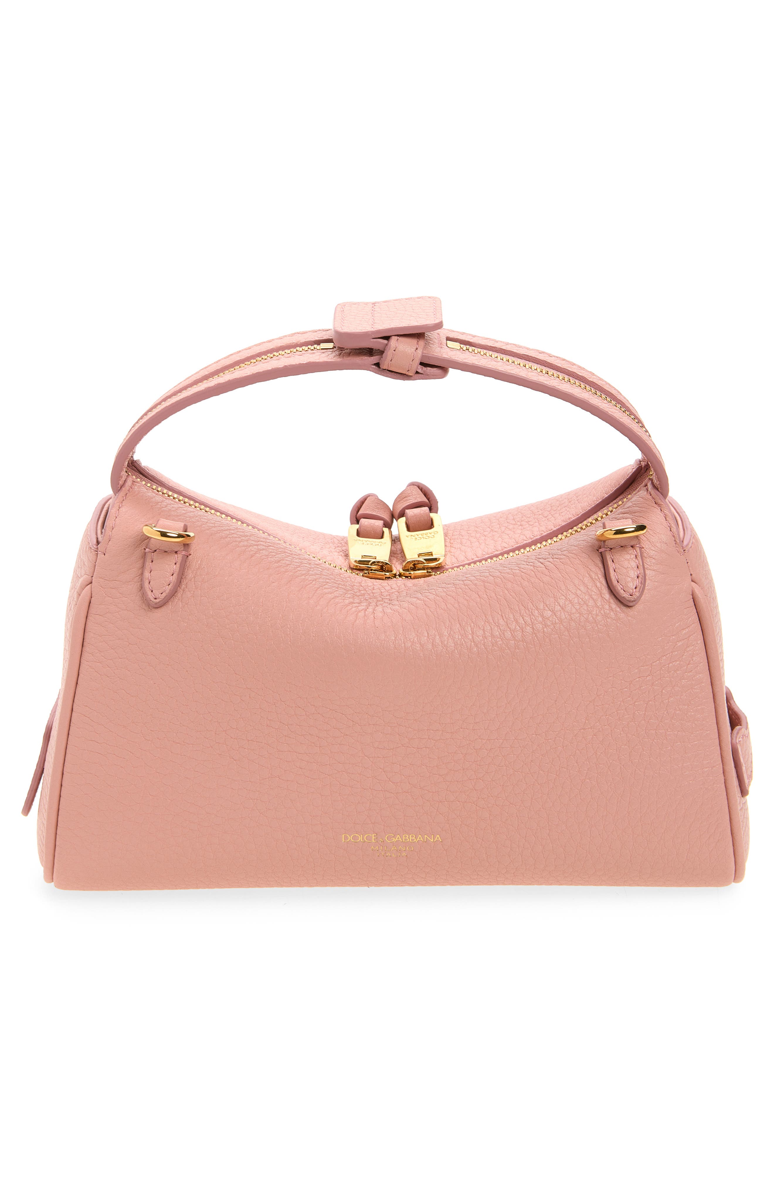 Vittoria Leather Top Handle Bag, Alternate, color, 84550 ROSA PESCA