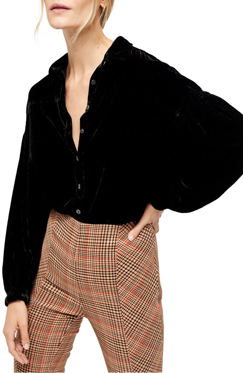 Free People La Luna Velvet Shirt, Main, color,