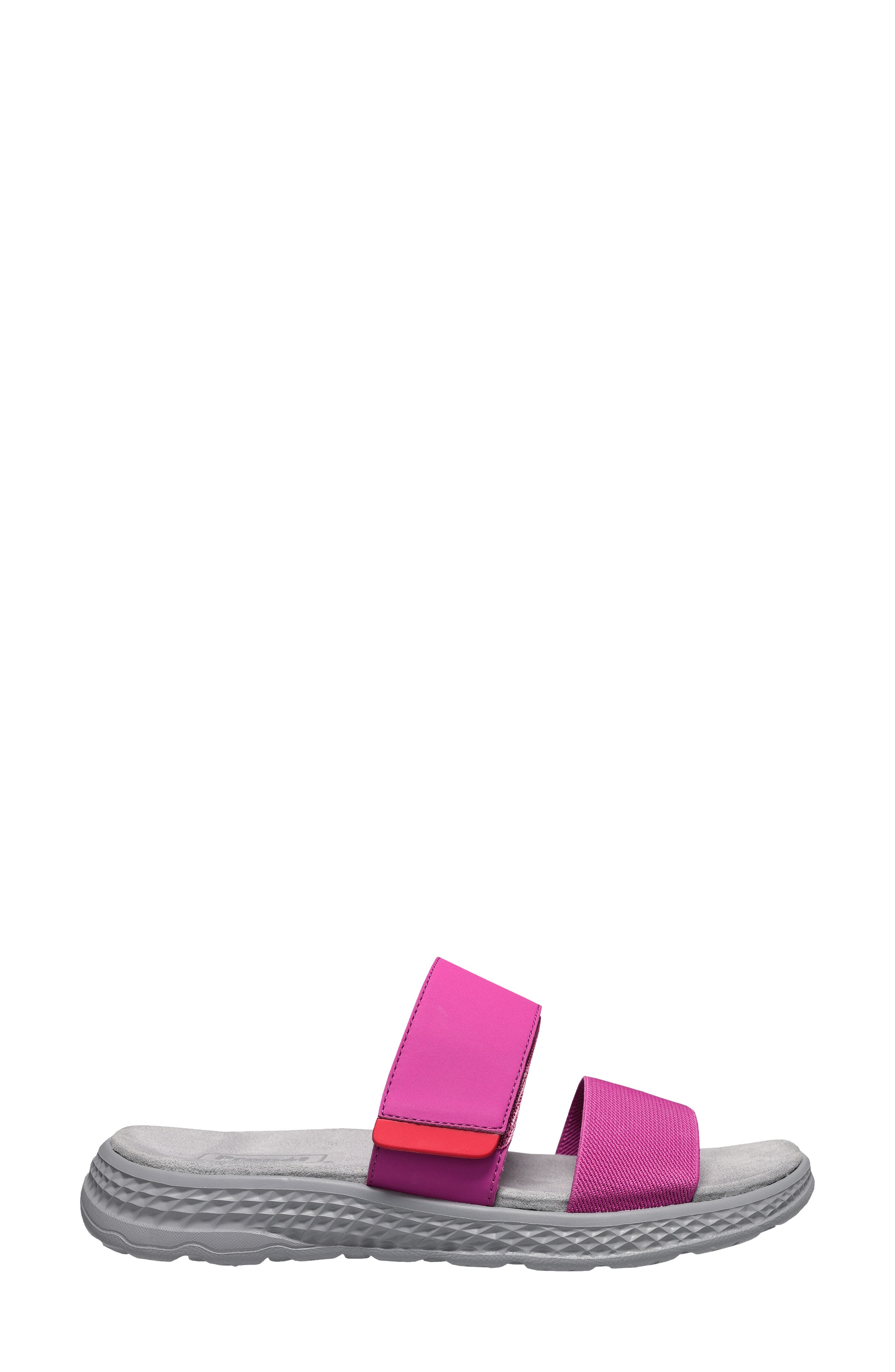 TravelActive Allegra Slide Sandal, Alternate, color, GREY/ FUCHSIA