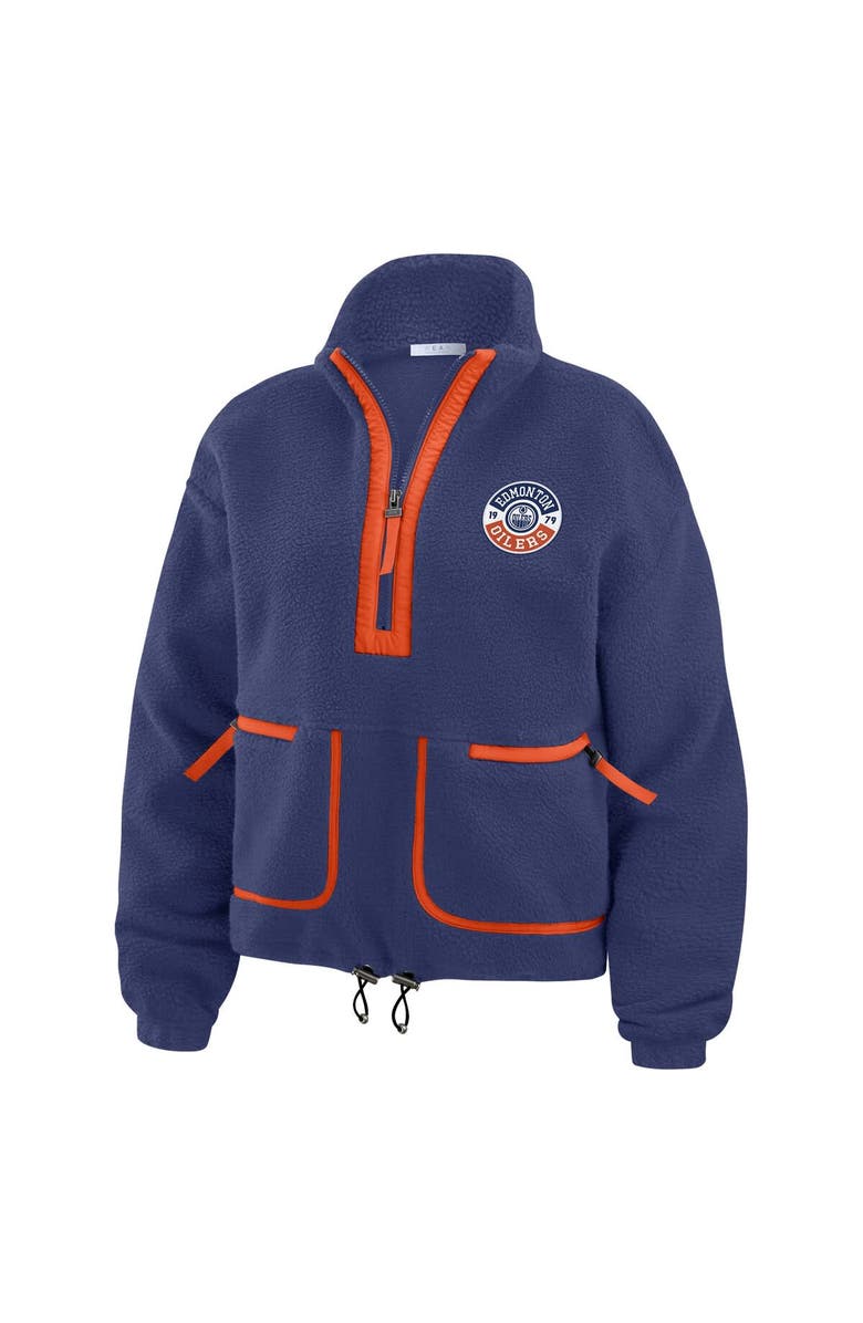 WEAR by Erin Andrews Women's WEAR by Erin Andrews  Royal Edmonton Oilers Polar Fleece Half-Zip Jacket, Alternate, color, Royal