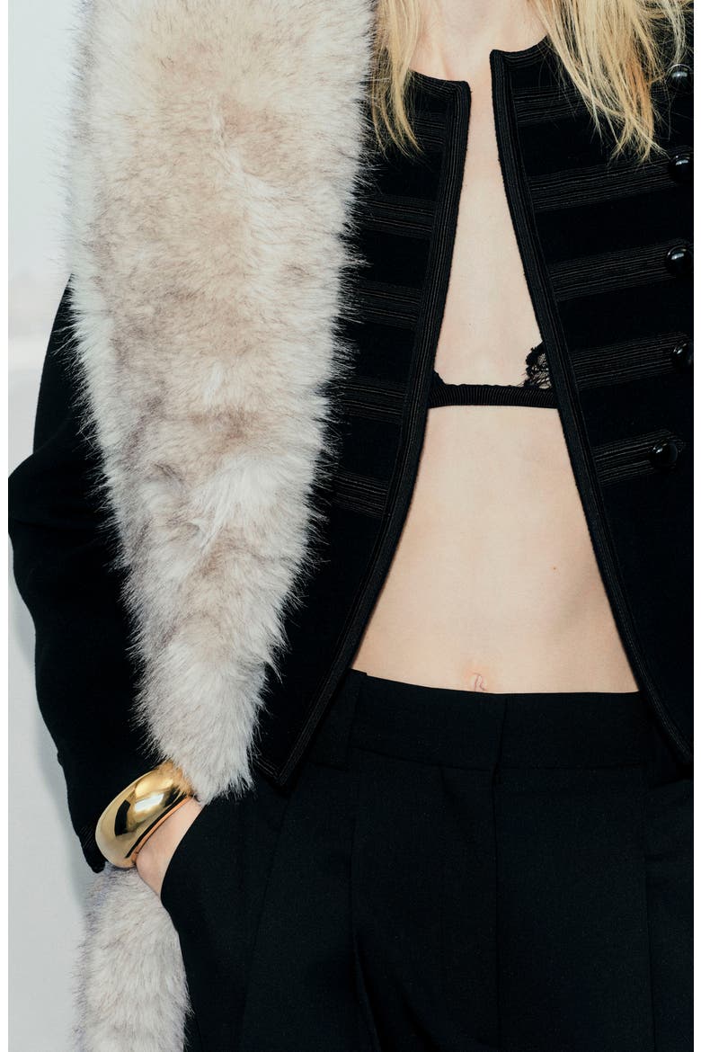 Faux Fur Shawl Scarf, Alternate, color, BEIGE