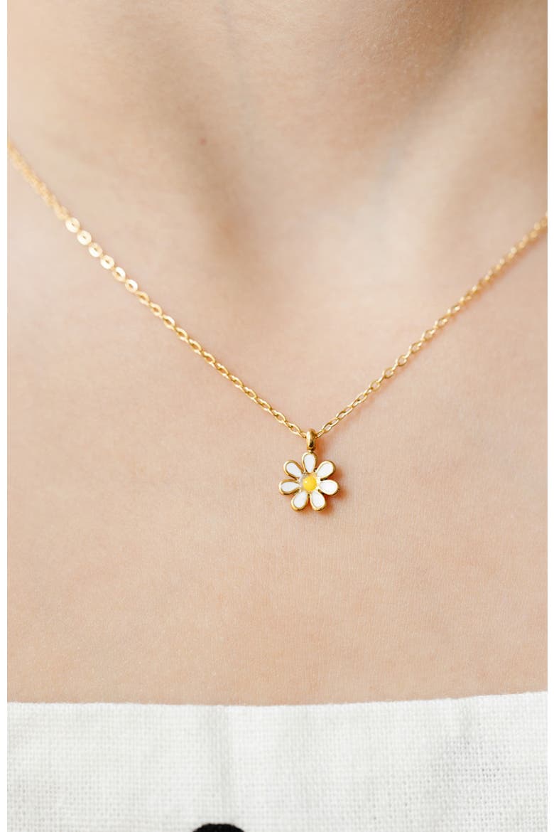 Daisy Pendant Necklace, Alternate, color, Gold