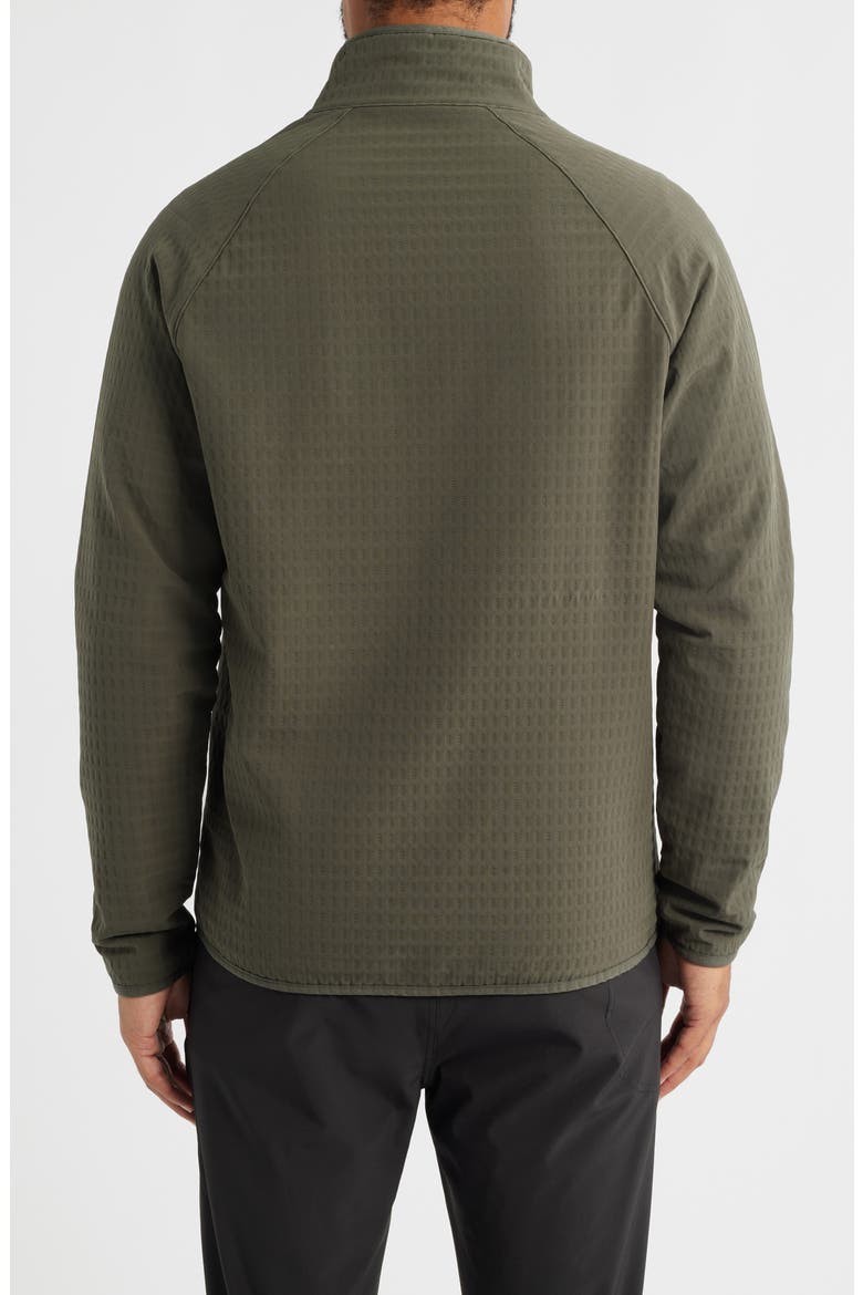 Bonded Grid Fleece Zip Jacket, Alternate, color, DARK FOREST