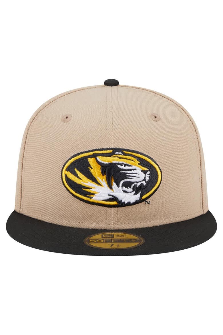 Men's New Era  Khaki Missouri Tigers Two-Tone 59FIFTY Fitted Hat, Alternate, color, Khaki