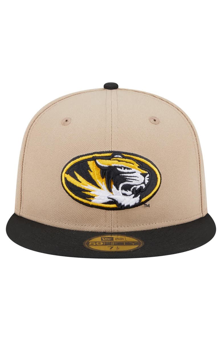 New Era Men's New Era  Khaki Missouri Tigers Two-Tone 59FIFTY Fitted Hat, Alternate, color, Khaki