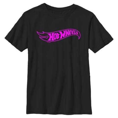 Boy's Hot Wheels Classic Pink Logo  Graphic T-Shirt