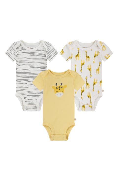 Assorted 3-Pack Organic Cotton Bodysuit Set