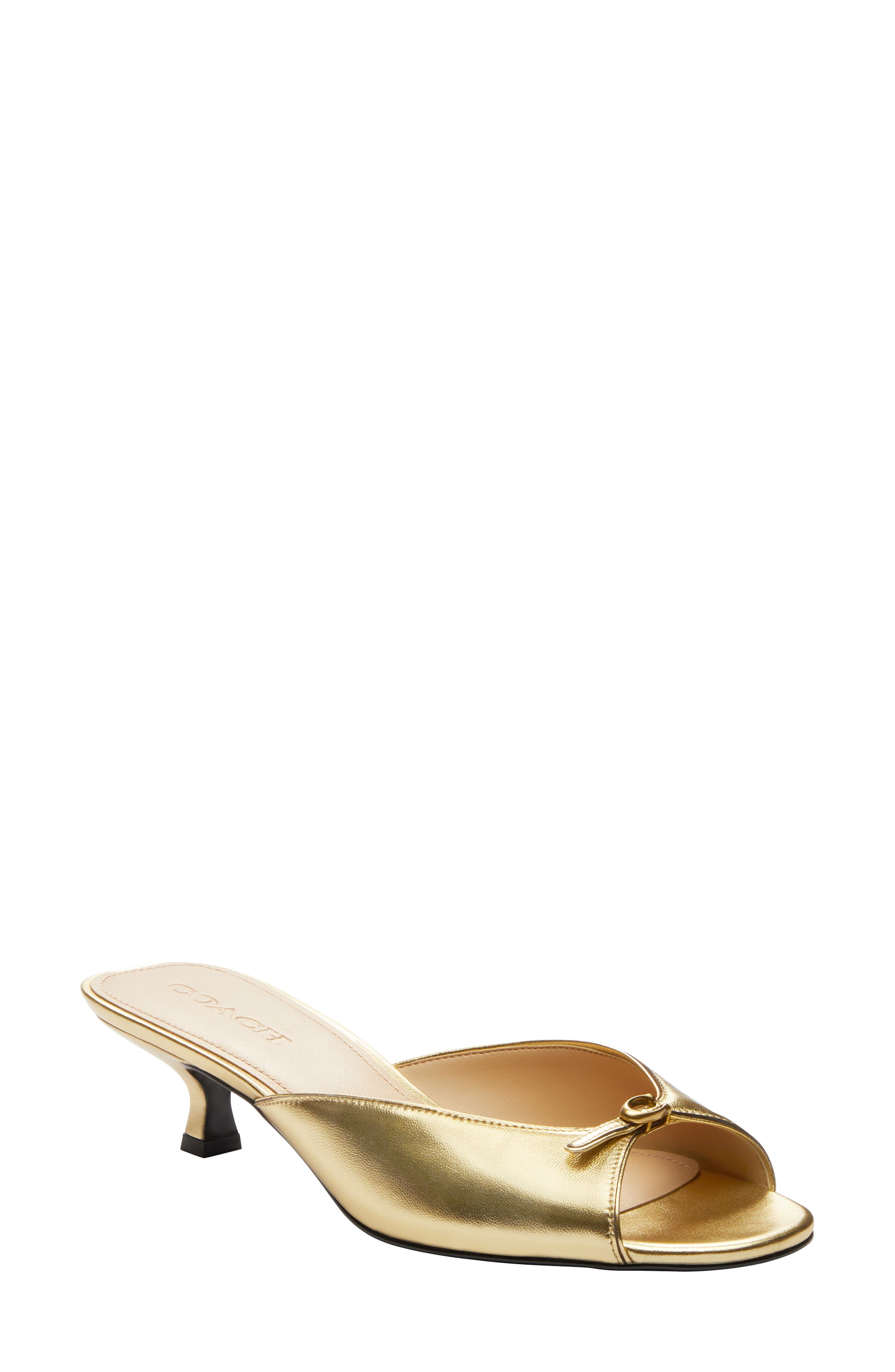 COACH Margot Kitten Heel Sandal, Main, color, Gold