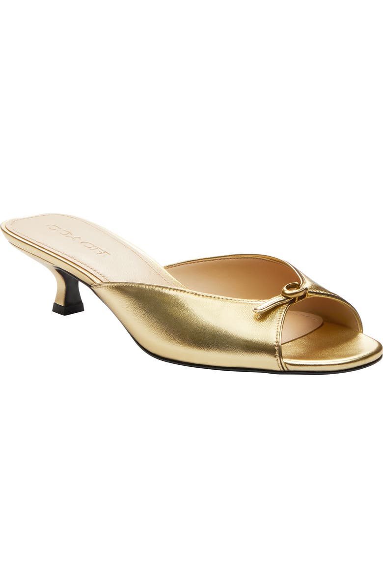 COACH Margot Kitten Heel Sandal, Main, color, Gold